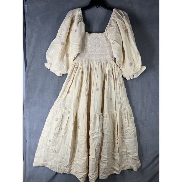 Free People Dahlia Embroidered Maxi Dress Size Medium Ballet Combo - Picture 5 of 12